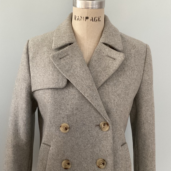 J. Crew Melton Wool Gray Short Pea Coat Size 2 - Picture 2 of 15